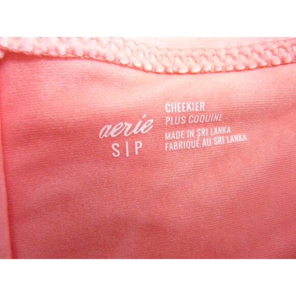 NWT Aerie Swim Floral Tie-dye Beaded Side Tie Cheekier Bikini Bottom S - Picture 2 of 5